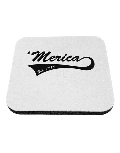 Merica Established 1776 Coaster by TooLoud-Coasters-TooLoud-White-Davson Sales