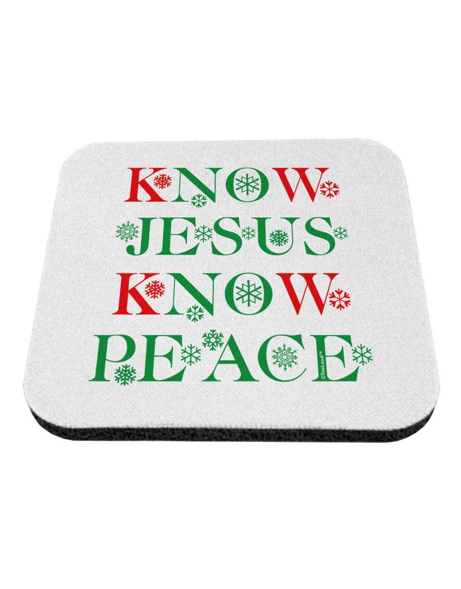 Know Jesus Know Peace Christmas Coaster-Coasters-TooLoud-White-Davson Sales