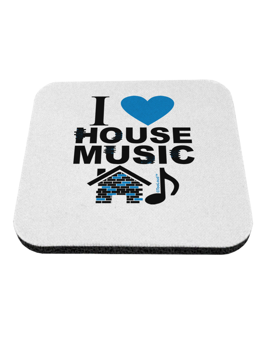 I Love House Blue Coaster-Coasters-TooLoud-White-Davson Sales