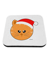 Cute Christmas Cat Santa Hat Coaster-Coasters-TooLoud-White-Davson Sales