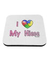 I Heart My Niece - Autism Awareness Coaster by TooLoud-Coasters-TooLoud-White-Davson Sales