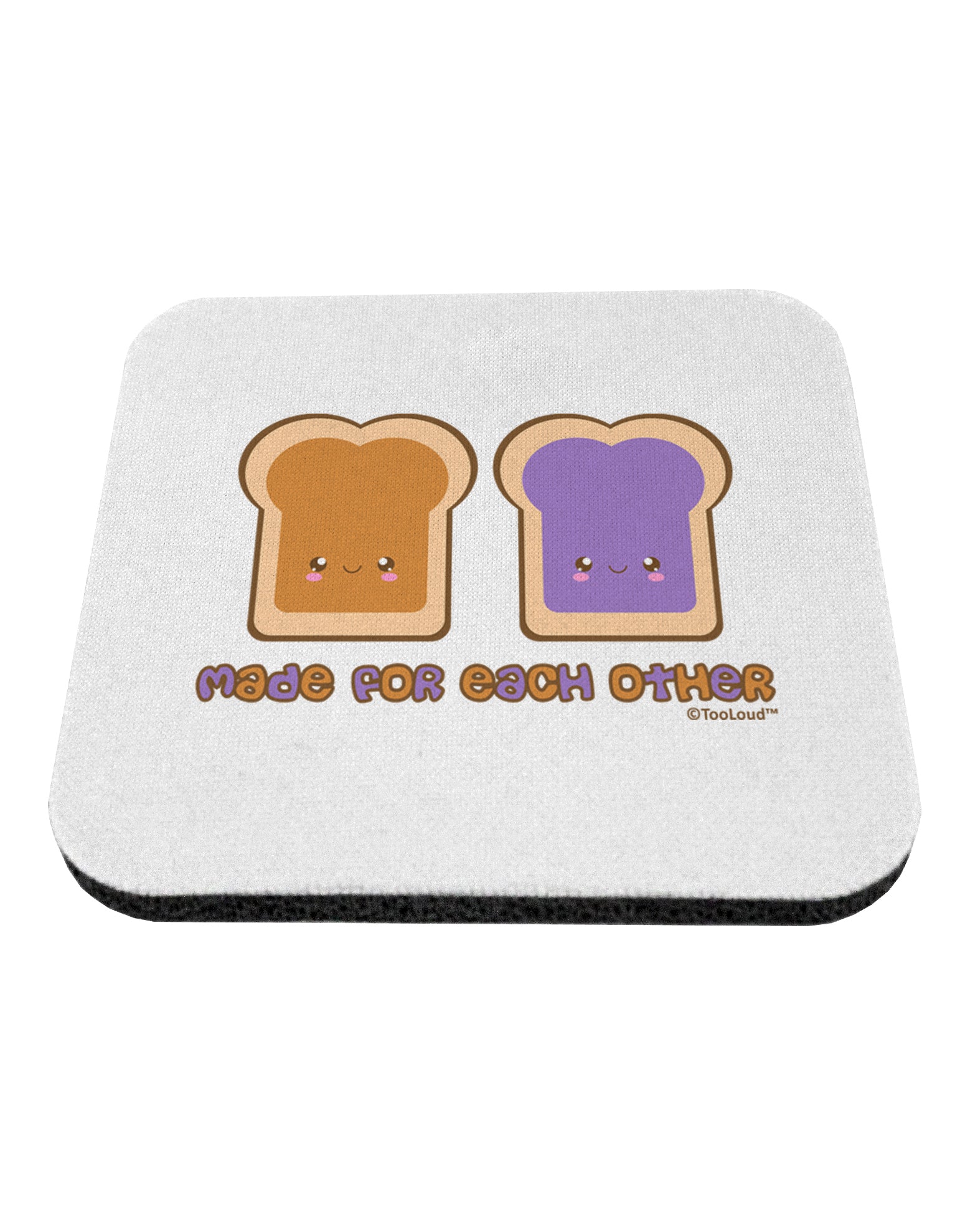 Cute PB and J Design - Made for Each Other Coaster by TooLoud-Coasters-TooLoud-White-Davson Sales