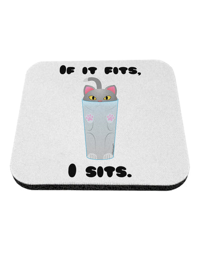 If It Fits - Cute Cat Design Coaster by TooLoud-Coasters-TooLoud-White-Davson Sales