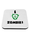 I Heart Zombies - Bio Hazard Heart Green Coaster-Coasters-TooLoud-White-Davson Sales