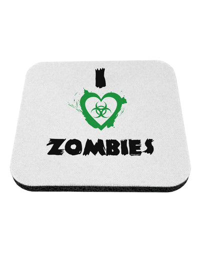 I Heart Zombies - Bio Hazard Heart Green Coaster-Coasters-TooLoud-White-Davson Sales