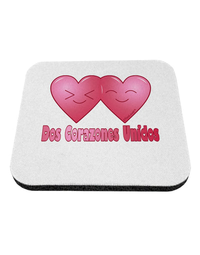 Dos Corazones Unidos Design Coaster by TooLoud-Coasters-TooLoud-White-Davson Sales