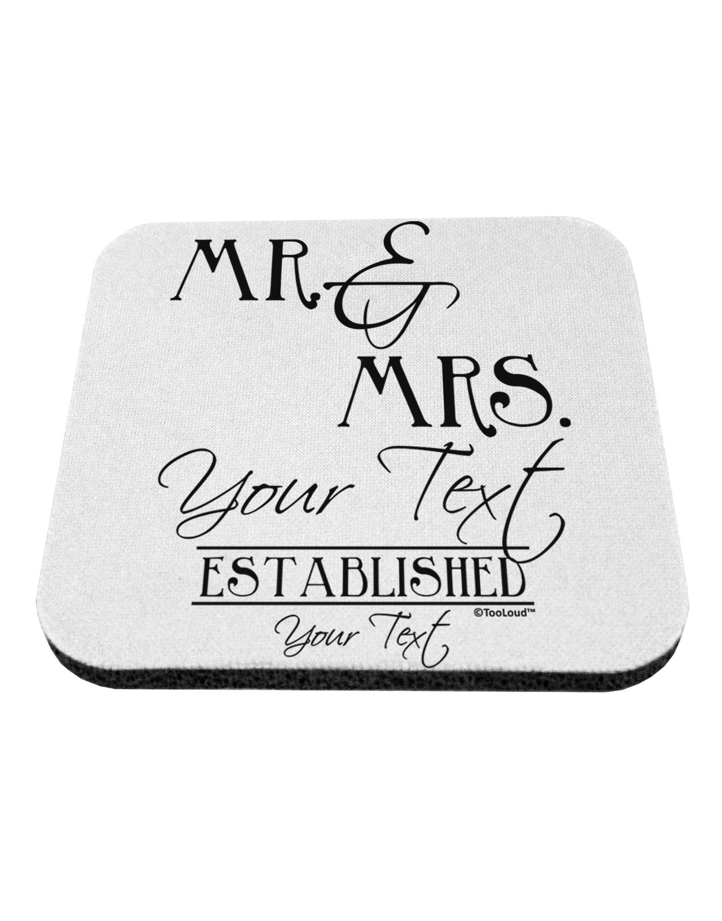 Personalized Mr and Mrs -Name- Established -Date- Design Coaster-Coasters-TooLoud-White-Davson Sales