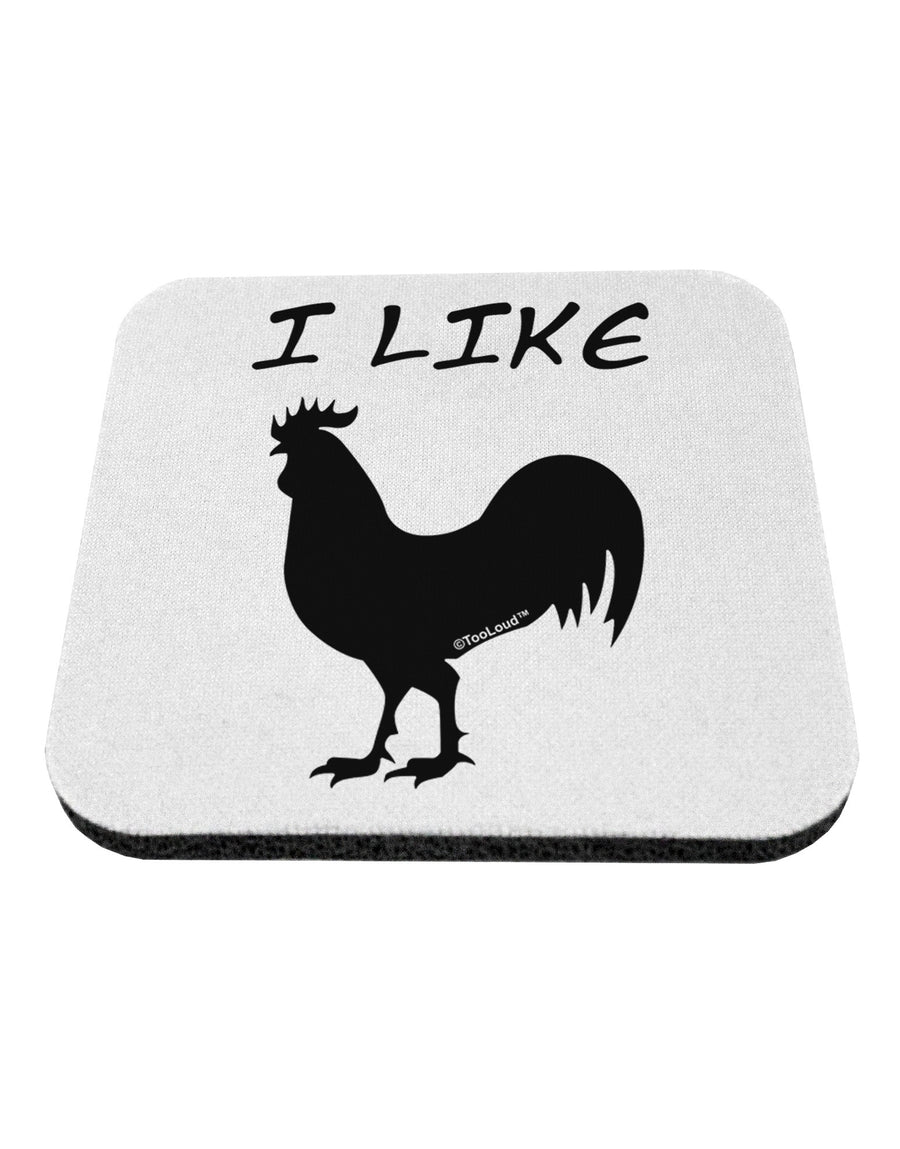 I Like Rooster Silhouette - Funny Coaster by TooLoud-Coasters-TooLoud-White-Davson Sales