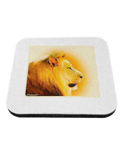 Lion Watercolor 3 Coaster-Coasters-TooLoud-White-Davson Sales