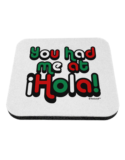 You Had Me at Hola - Mexican Flag Colors Coaster by TooLoud-Coasters-TooLoud-White-Davson Sales