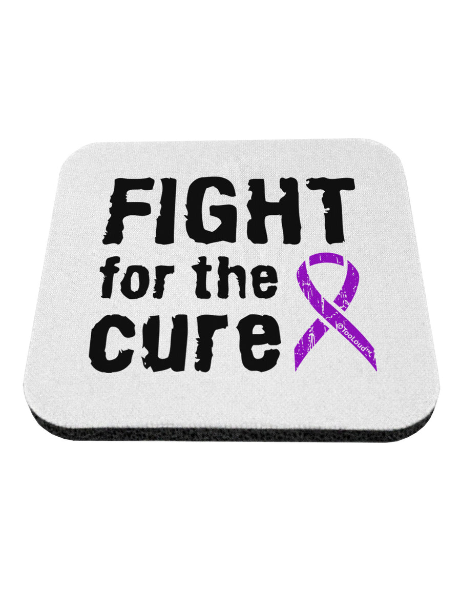 Fight for the Cure - Purple Ribbon Epilepsy Coaster-Coasters-TooLoud-White-Davson Sales