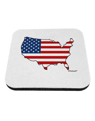 United States Cutout - American Flag Design Coaster by TooLoud-Coasters-TooLoud-White-Davson Sales