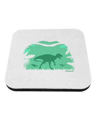 Dinosaur Silhouettes - Jungle Coaster by TooLoud-Coasters-TooLoud-White-Davson Sales