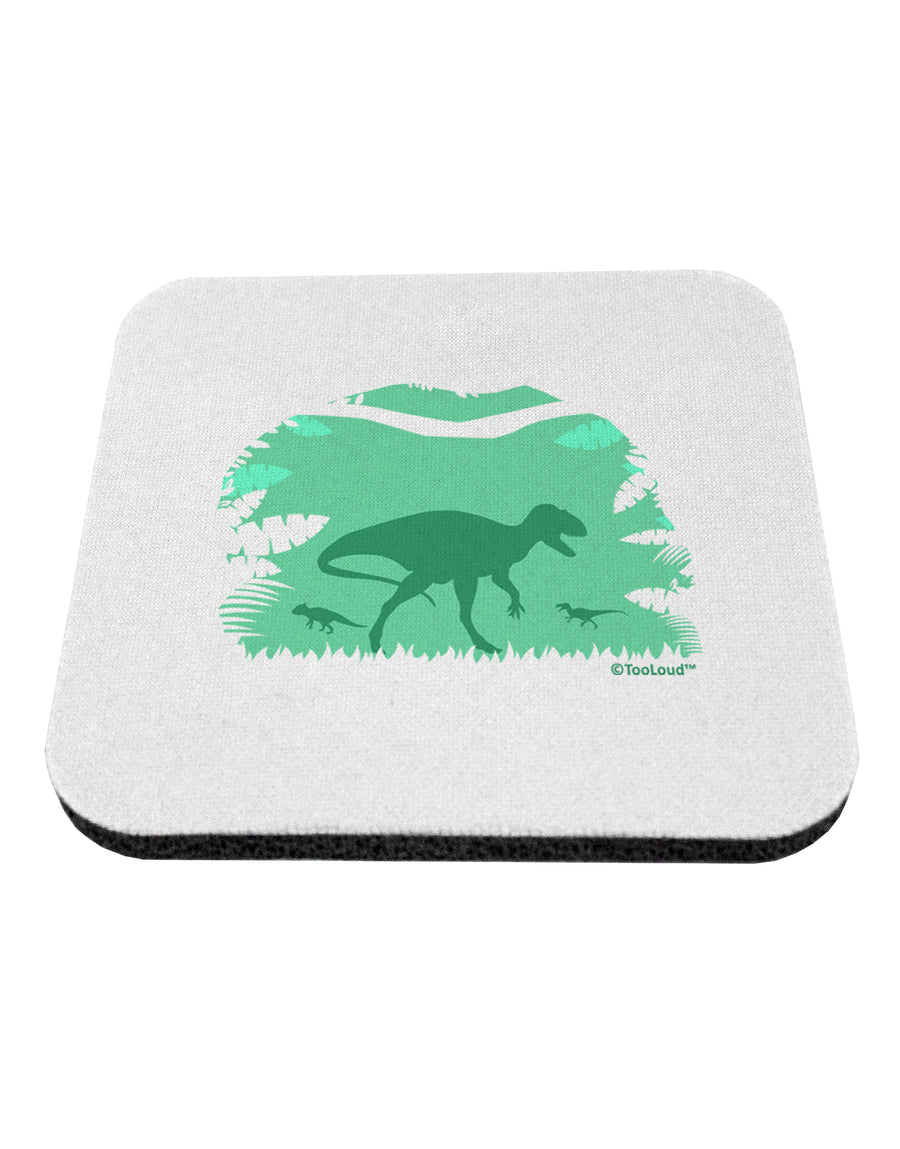 Dinosaur Silhouettes - Jungle Coaster by TooLoud-Coasters-TooLoud-White-Davson Sales