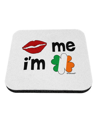 Kiss and Irish Flag Shamrock - Kiss Me I'm Irish Coaster by TooLoud-Coasters-TooLoud-White-Davson Sales