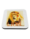 Lion Watercolor 4 Text Coaster-Coasters-TooLoud-White-Davson Sales