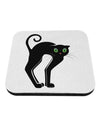 Cute Arched Black Cat Halloween Coaster-Coasters-TooLoud-White-Davson Sales