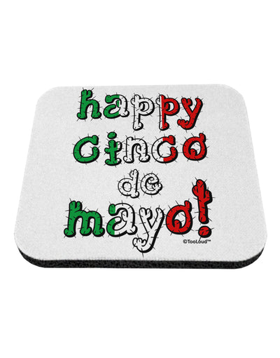 Happy Cinco de Mayo - Cactus Design Coaster by TooLoud-Coasters-TooLoud-White-Davson Sales