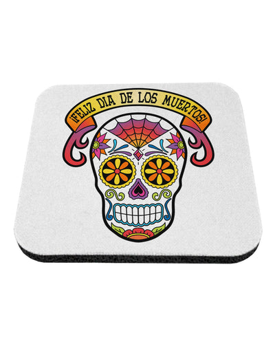 Feliz Dia de los Muertos Calavera Coaster-Coasters-TooLoud-White-Davson Sales