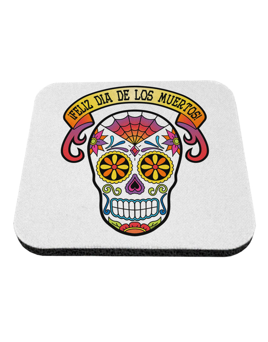 Feliz Dia de los Muertos Calavera Coaster-Coasters-TooLoud-White-Davson Sales