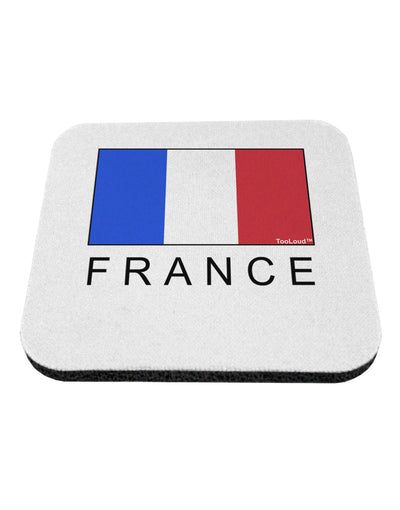 French Flag - France Text Coaster by TooLoud-Coasters-TooLoud-White-Davson Sales