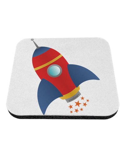 Space Rocket Ship and Stars Coaster by TooLoud-Coasters-TooLoud-White-Davson Sales