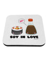 Cute Sushi and Soy Sauce - Soy In Love Coaster by TooLoud-Coasters-TooLoud-White-Davson Sales