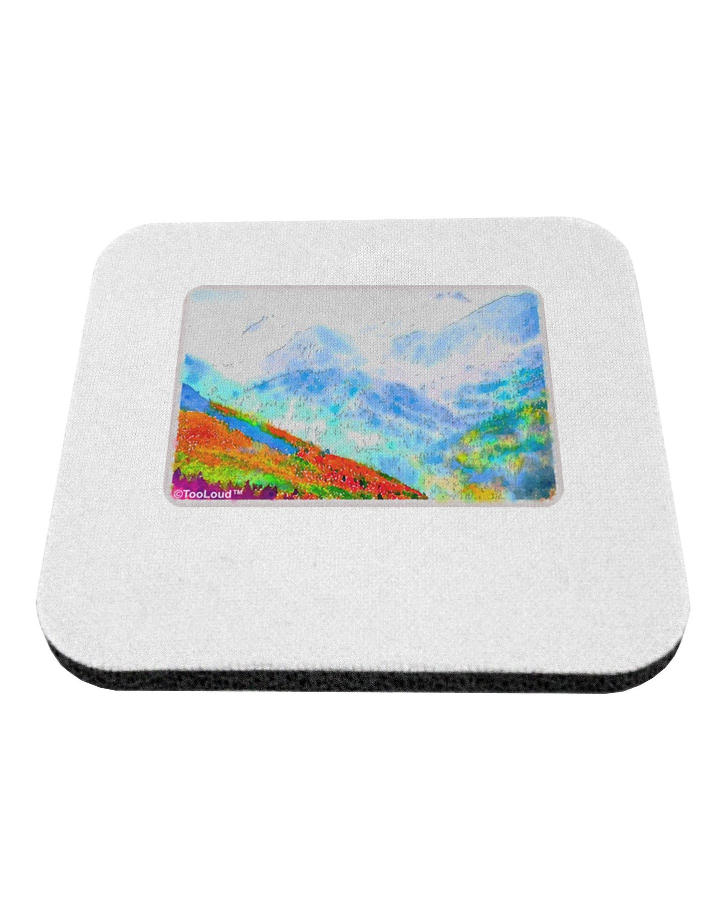 CO Fog Mountains Watercolor Coaster-Coasters-TooLoud-1-Davson Sales