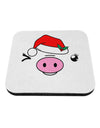 Kyu-T Face Oinkette Santa Hat Girl Pig Coaster-Coasters-TooLoud-White-Davson Sales