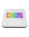 Proud American Rainbow Text Coaster by TooLoud-Coasters-TooLoud-White-Davson Sales