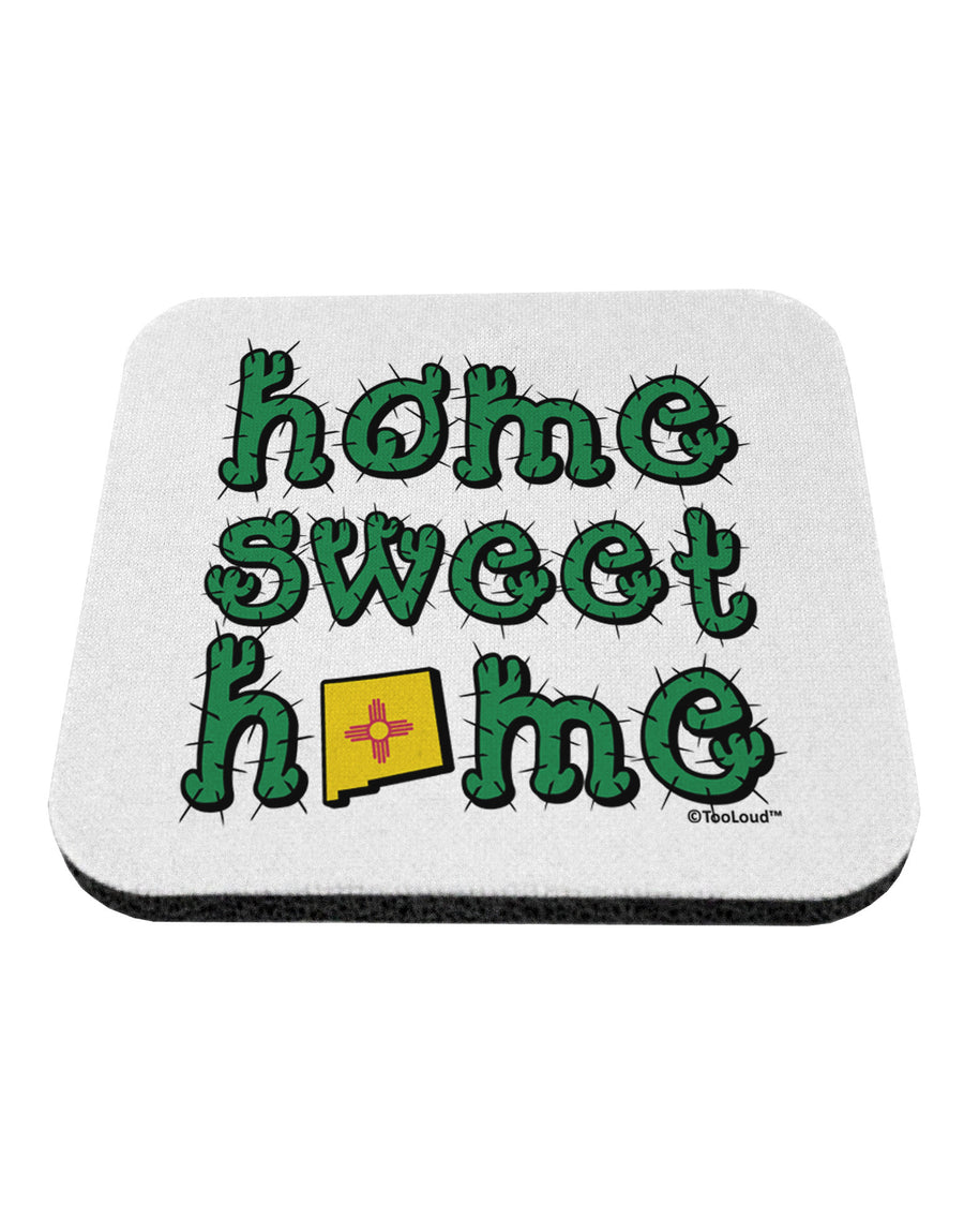 Home Sweet Home - New Mexico - Cactus and State Flag Coaster by TooLoud-Coasters-TooLoud-White-Davson Sales