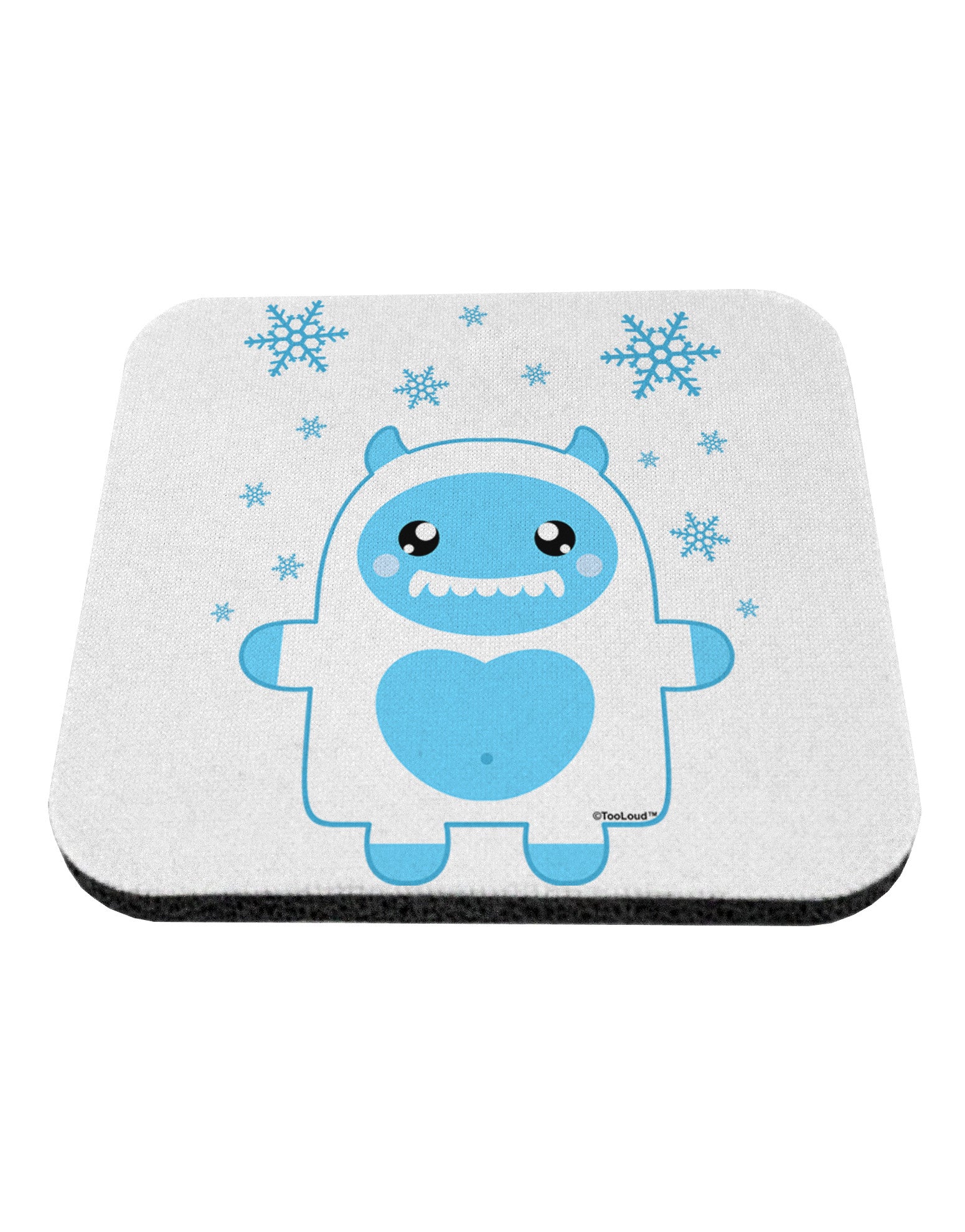 Cute Abominable Snowman Boy Yeti - Christmas Coaster-Coasters-TooLoud-White-Davson Sales