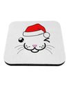 Kyu-T Face Kattio Santa Hat Boy Cat Coaster-Coasters-TooLoud-White-Davson Sales