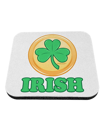 Shamrock Button - Irish Coaster by TooLoud-Coasters-TooLoud-White-Davson Sales
