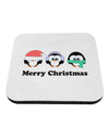 Merry Christmas Penguins See Hear Speak No Evil Coaster-Coasters-TooLoud-White-Davson Sales