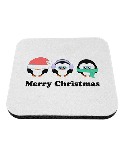 Merry Christmas Penguins See Hear Speak No Evil Coaster-Coasters-TooLoud-White-Davson Sales