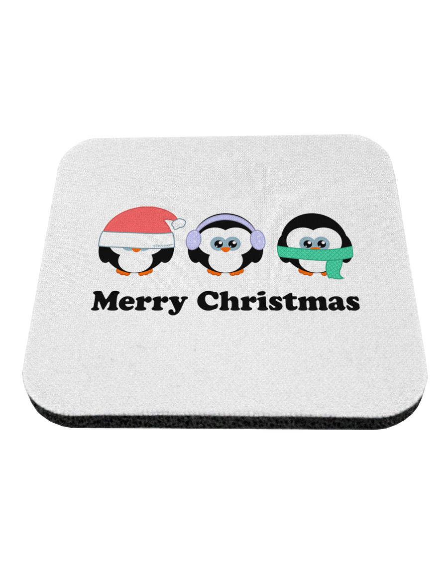 Merry Christmas Penguins See Hear Speak No Evil Coaster-Coasters-TooLoud-White-Davson Sales