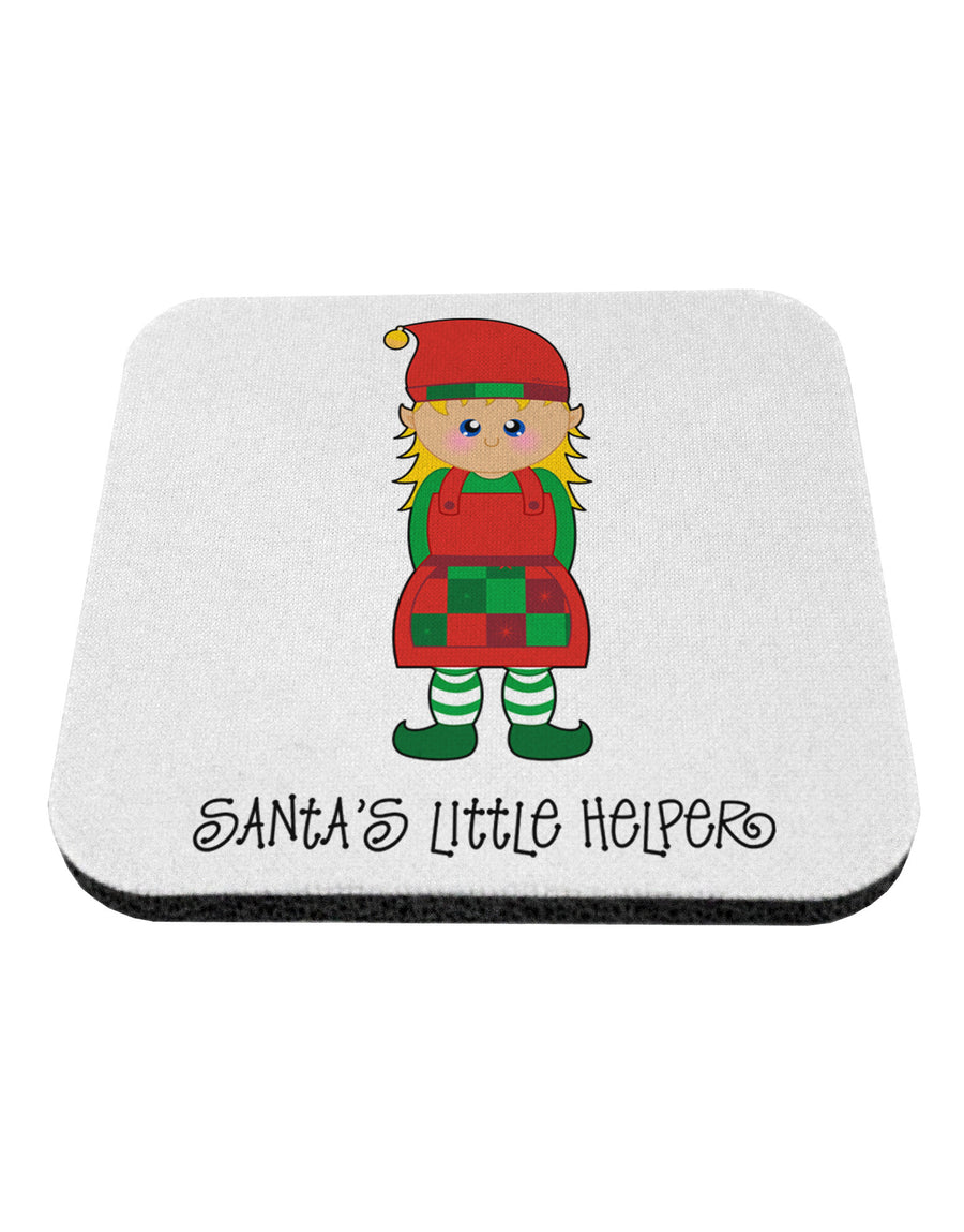 Santa's Little Helper Christmas Elf Girl Coaster-Coasters-TooLoud-White-Davson Sales