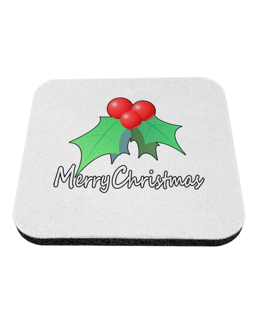 Mistletoe Merry Christmas Text Coaster-Coasters-TooLoud-White-Davson Sales