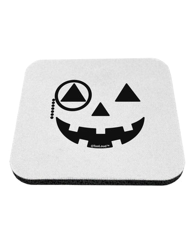 Monocle Jack-o-Lantern B-W Coaster-Coasters-TooLoud-White-Davson Sales