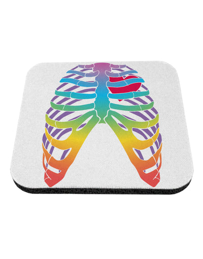 Rainbow Skeleton Ribcage with Heart Coaster-Coasters-TooLoud-White-Davson Sales