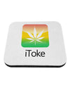 iToke Logo - Marijuana Leaf Coaster-Coasters-TooLoud-White-Davson Sales