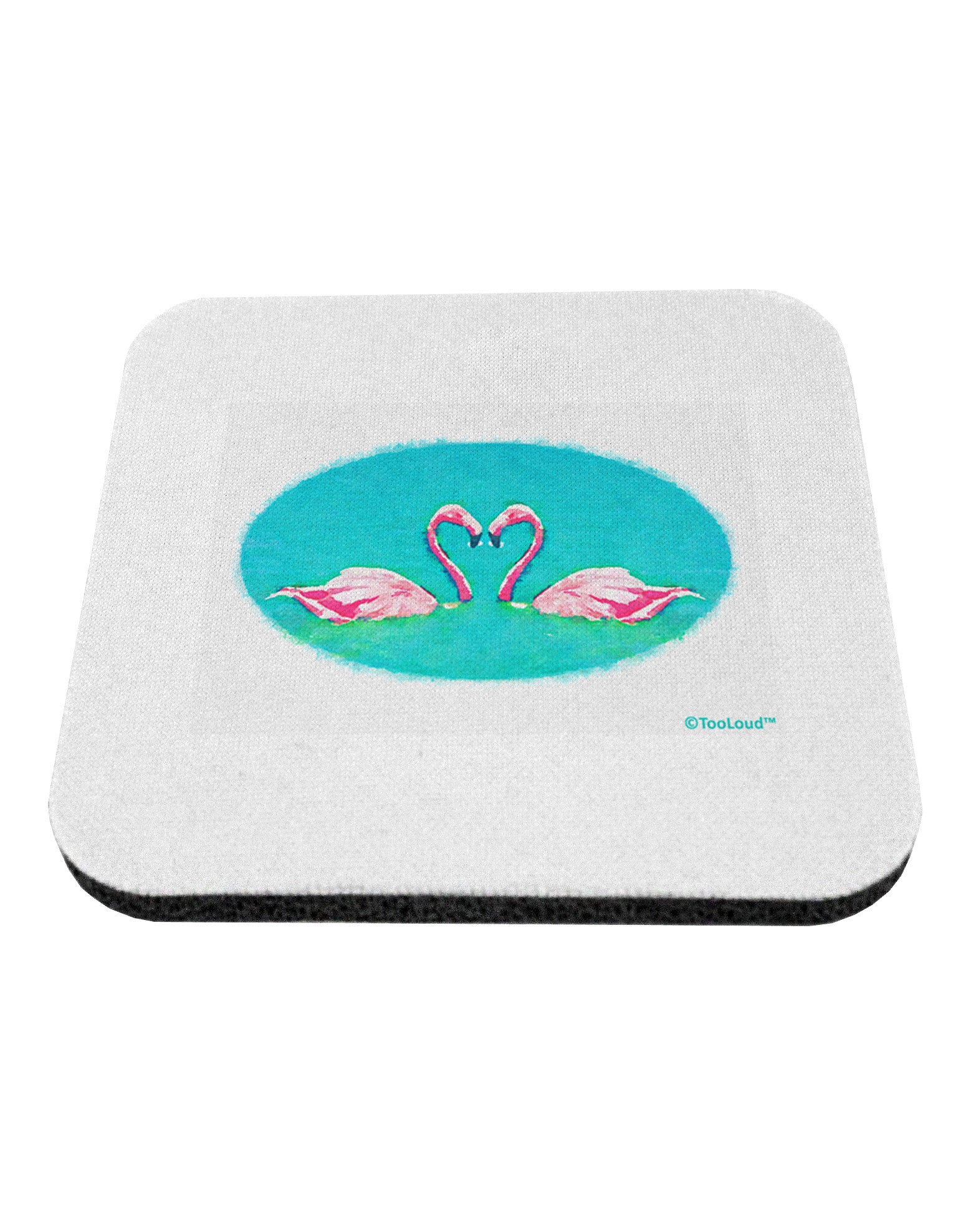 Love Birds - Flamingos Watercolor Coaster-Coasters-TooLoud-White-Davson Sales