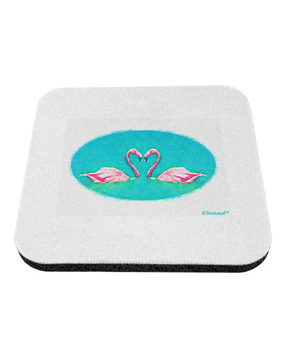 Love Birds - Flamingos Watercolor Coaster-Coasters-TooLoud-White-Davson Sales