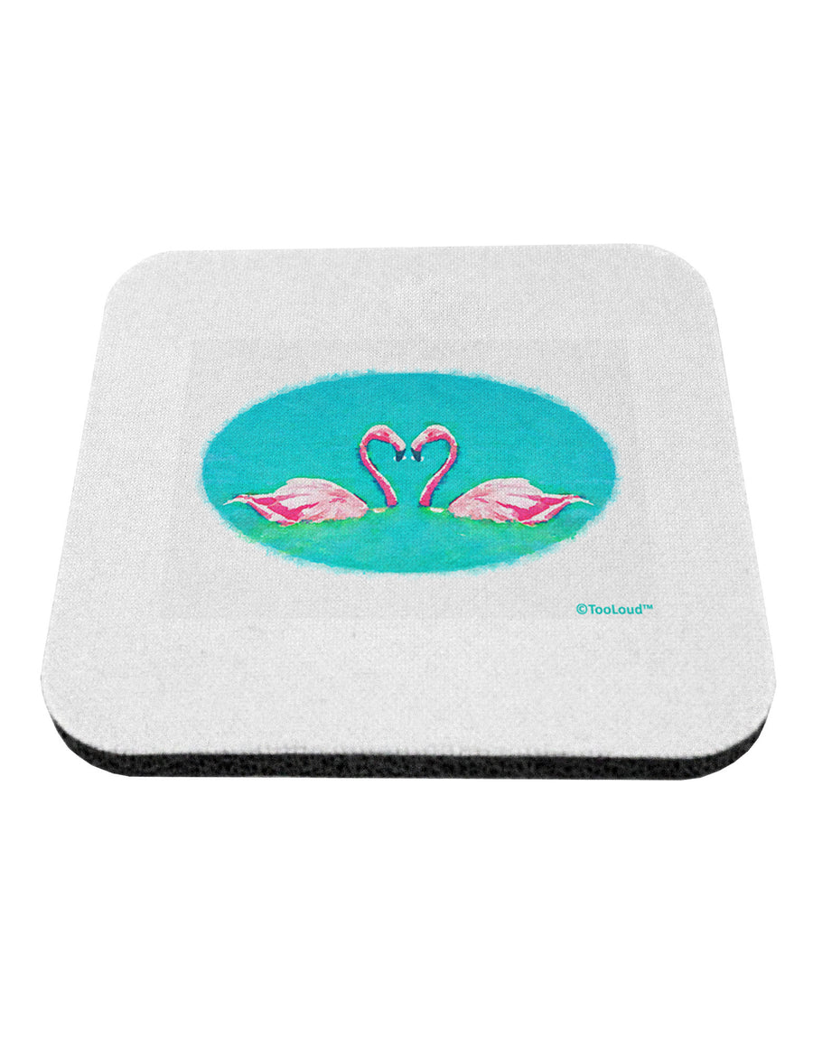 Love Birds - Flamingos Watercolor Coaster-Coasters-TooLoud-White-Davson Sales