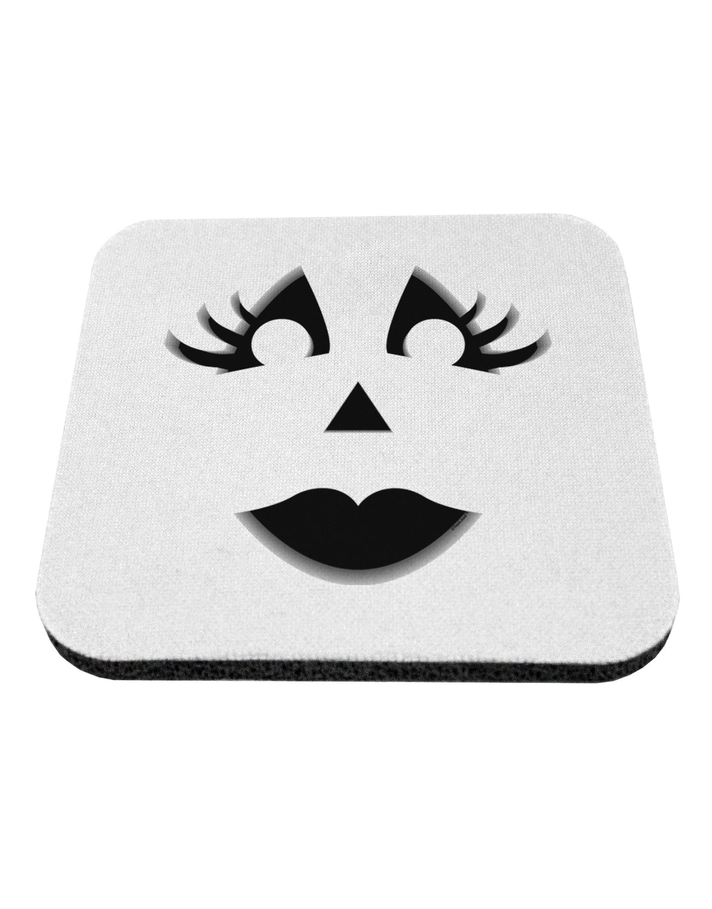 Woman Jack O Lantern Pumpkin Face Coaster-Coasters-TooLoud-White-Davson Sales