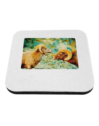 Two Bighorn Rams Watercolor Coaster-Coasters-TooLoud-1 Piece-Davson Sales