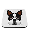 Cute Boston Terrier Dog Face Coaster-Coasters-TooLoud-White-Davson Sales