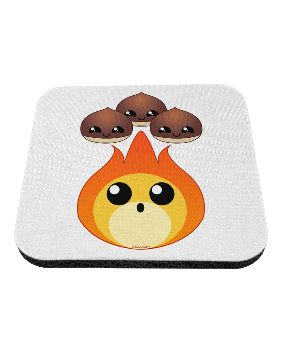 Cute Chestnuts Roasting - Christmas Coaster-Coasters-TooLoud-White-Davson Sales