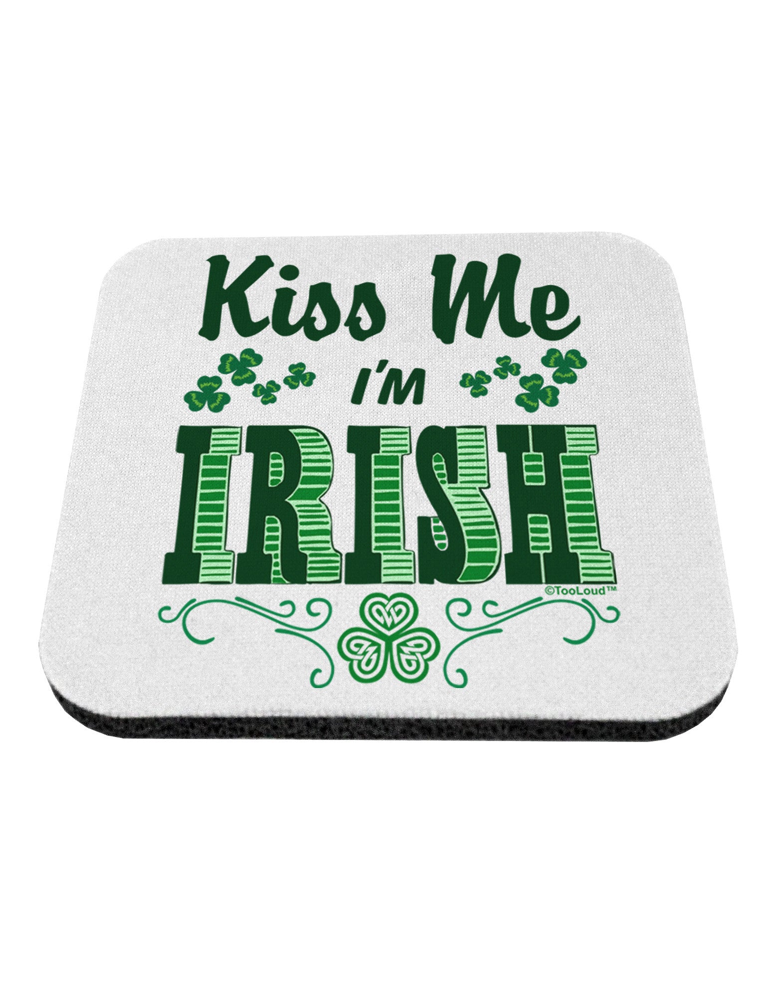 Kiss Me I'm Irish St Patricks Day Coaster-Coasters-TooLoud-1-Davson Sales